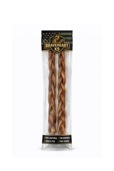 100% ALL NATURAL BULLY TWIST 12" (2 pack)