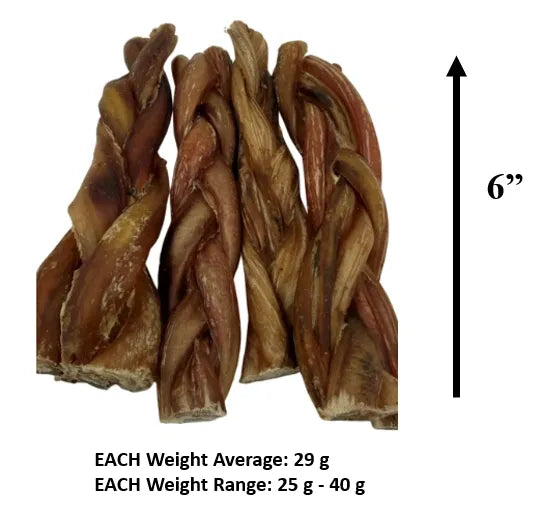 100% ALL NATURAL BULLY TWIST 6" (4 Pack)